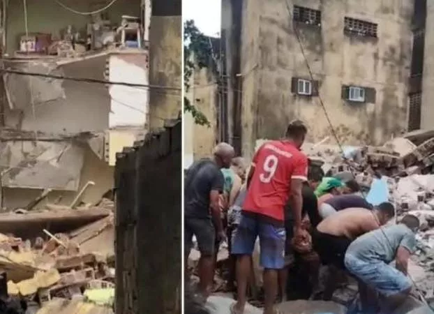 Prédio desaba em Recife e moradores ficam soterrados