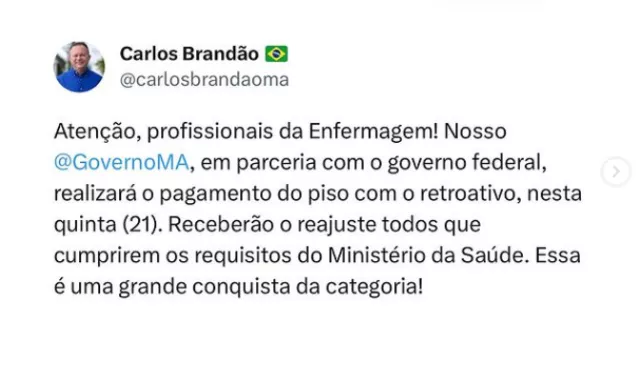 Profissionais da enfermagem no Maranhão recebem piso salarial com retroativo