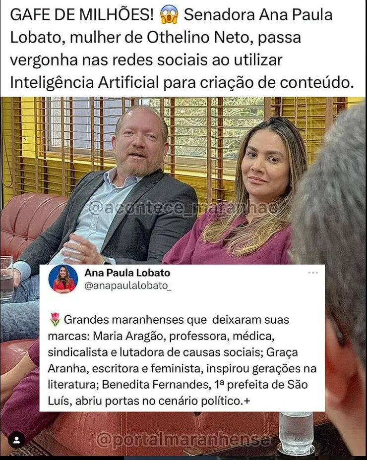 Professor exige renúncia da senadora Ana Paula Lobato 