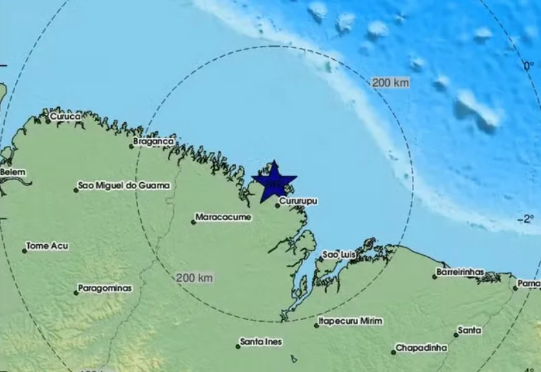 Tremor de magnitude 4,7 registrado em Cururupu