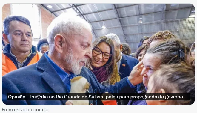 Tragédia no Rio Grande do Sul vira palco para propaganda do governo Lula