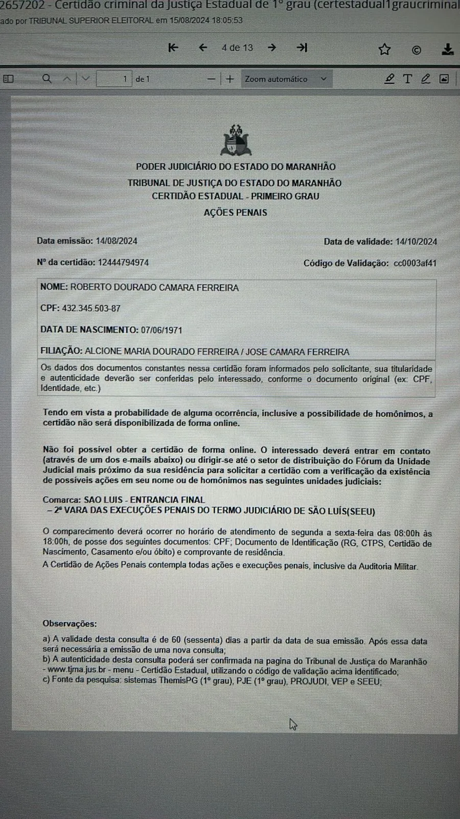 Impugnação de Roberto Câmara e incertezas para Júnior Câmara em São José de Ribamar