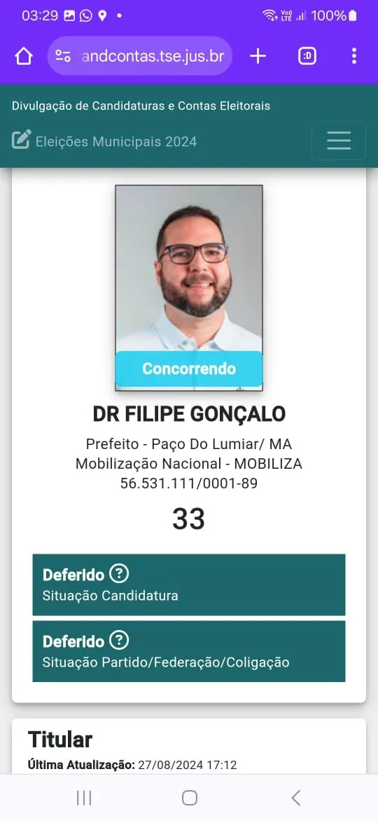 Candidatura de Dr. Filipe Gonçalo é deferida pela Justiça Eleitoral; Fred Campos segue impugnado